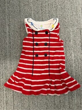 Florence Eiseman Red and White Striped Sailor Dress
